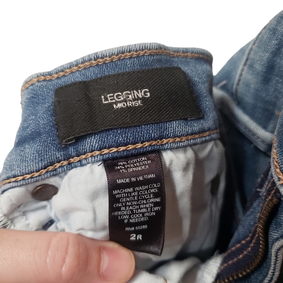 Womens Express Blue Jeans Denim Legging Midrise 2R Skinny - Picture 5 of 11
